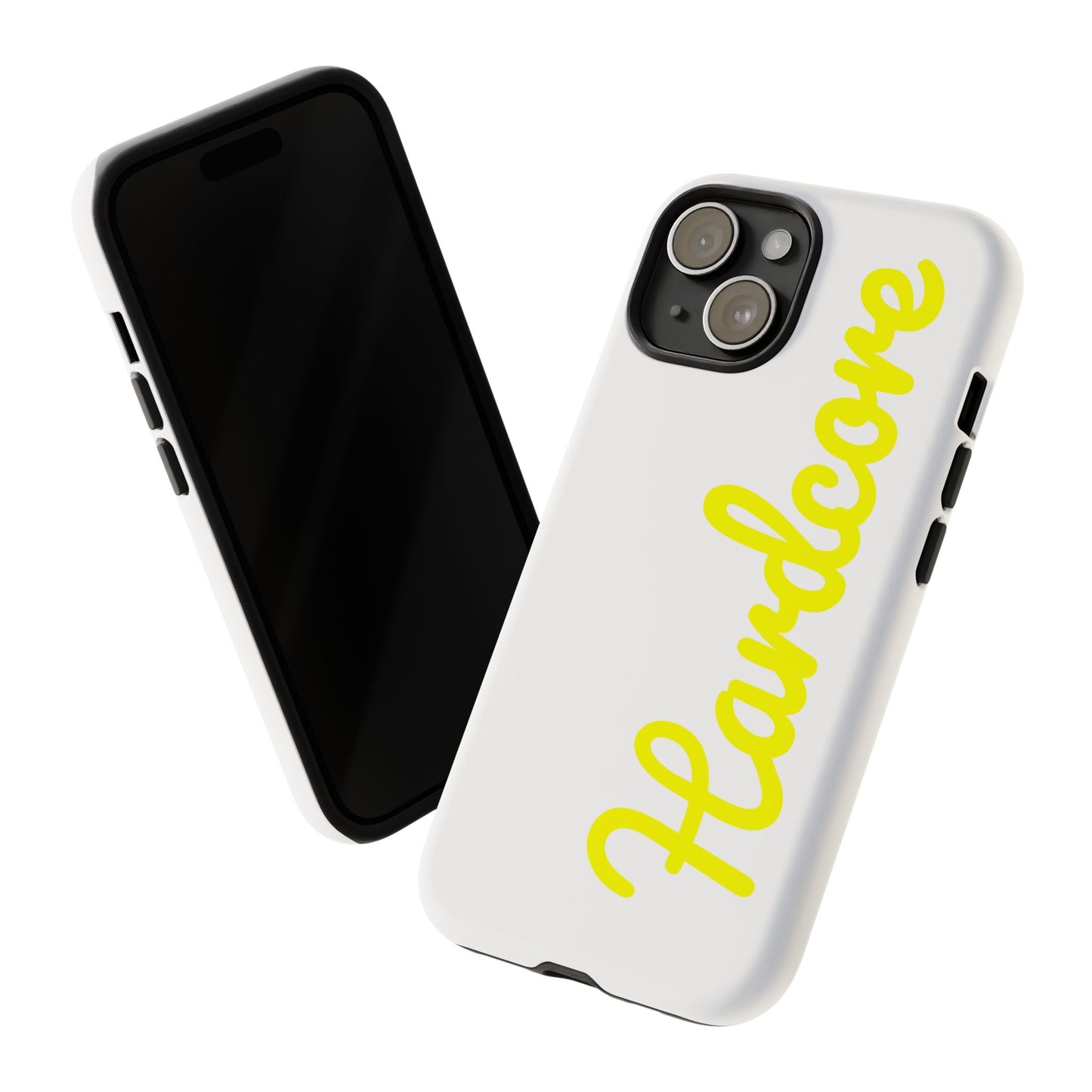 Hardcore - Yellow & White Tough Phone Cases