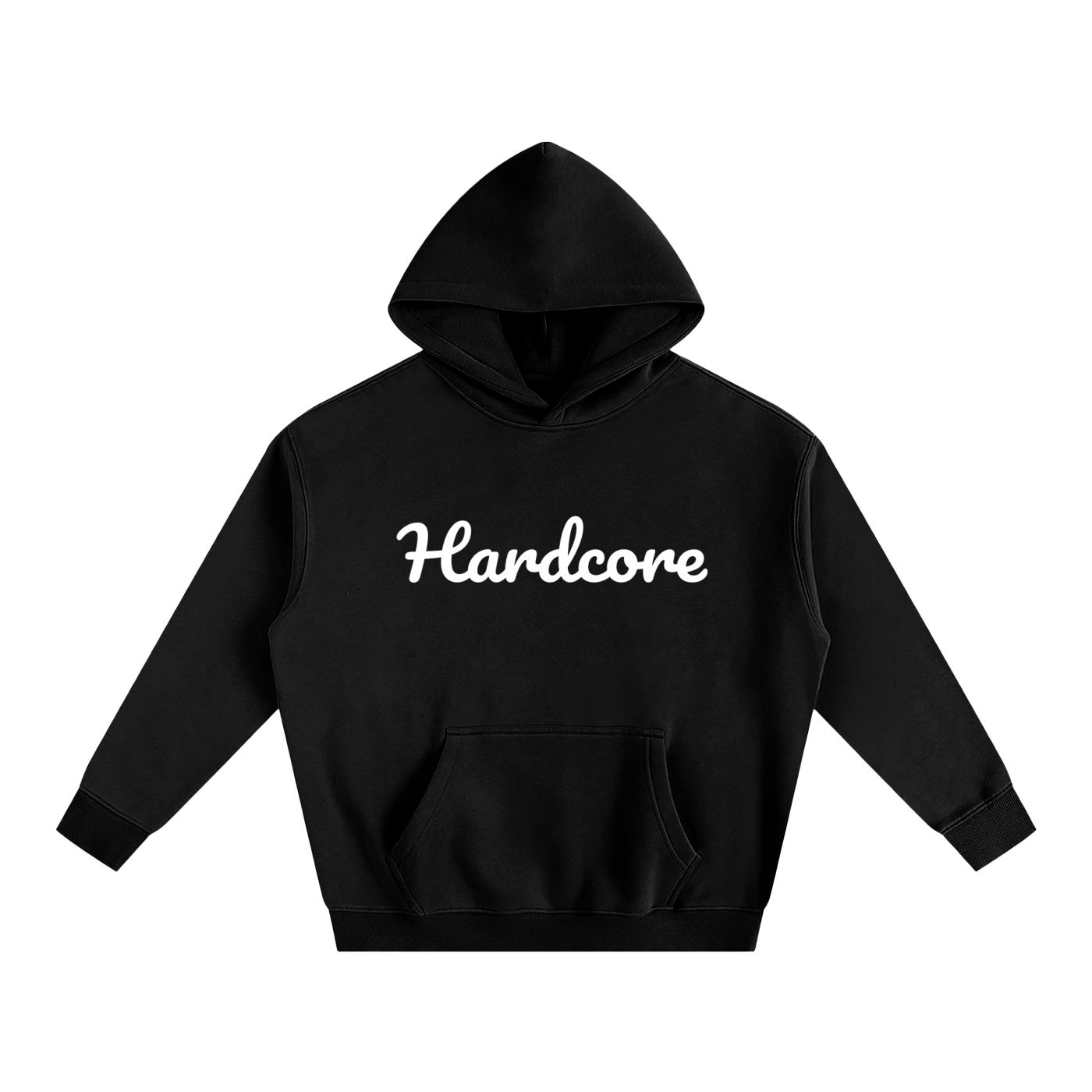 Hardcore Oversize Fleeced Hoodie white txt