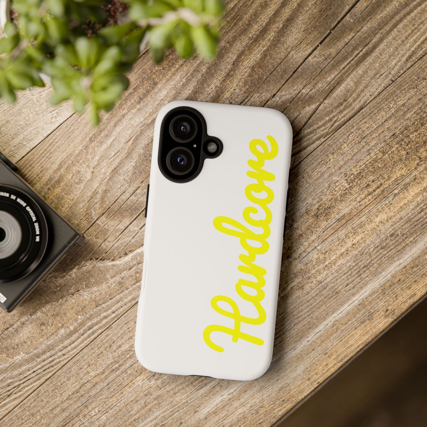 Hardcore - Yellow & White Tough Phone Cases
