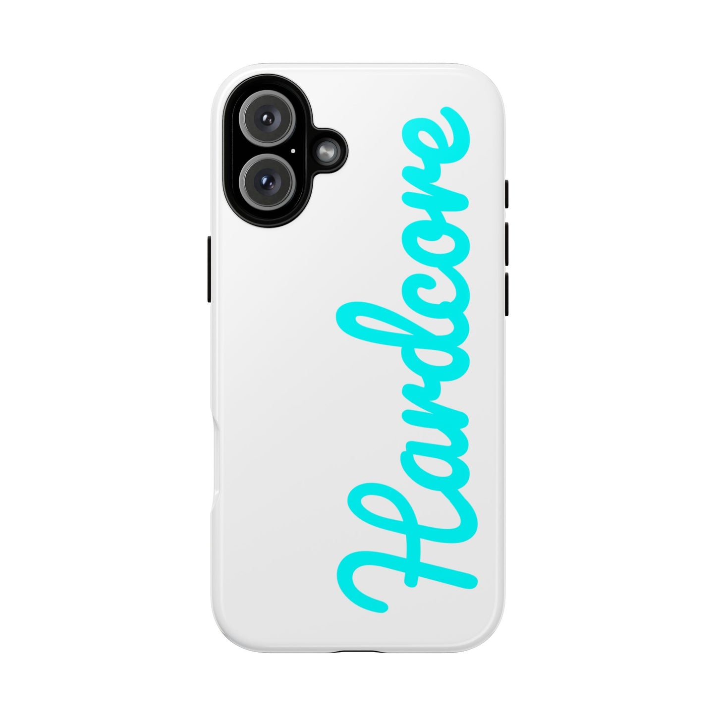 Hardcore - Cyan & White Tough Phone Case