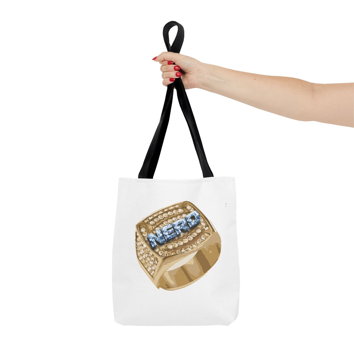 NERD Glamorous Tote Bag with Statement Ring Design