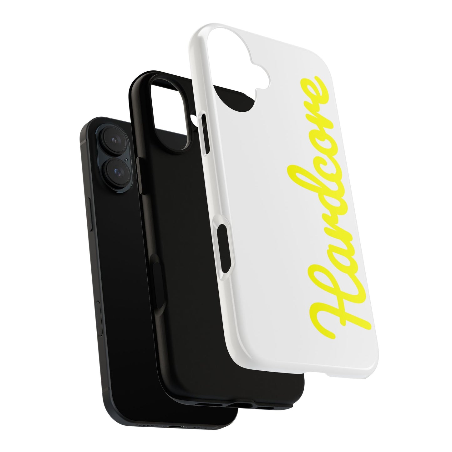 Hardcore - Yellow & White Tough Phone Cases