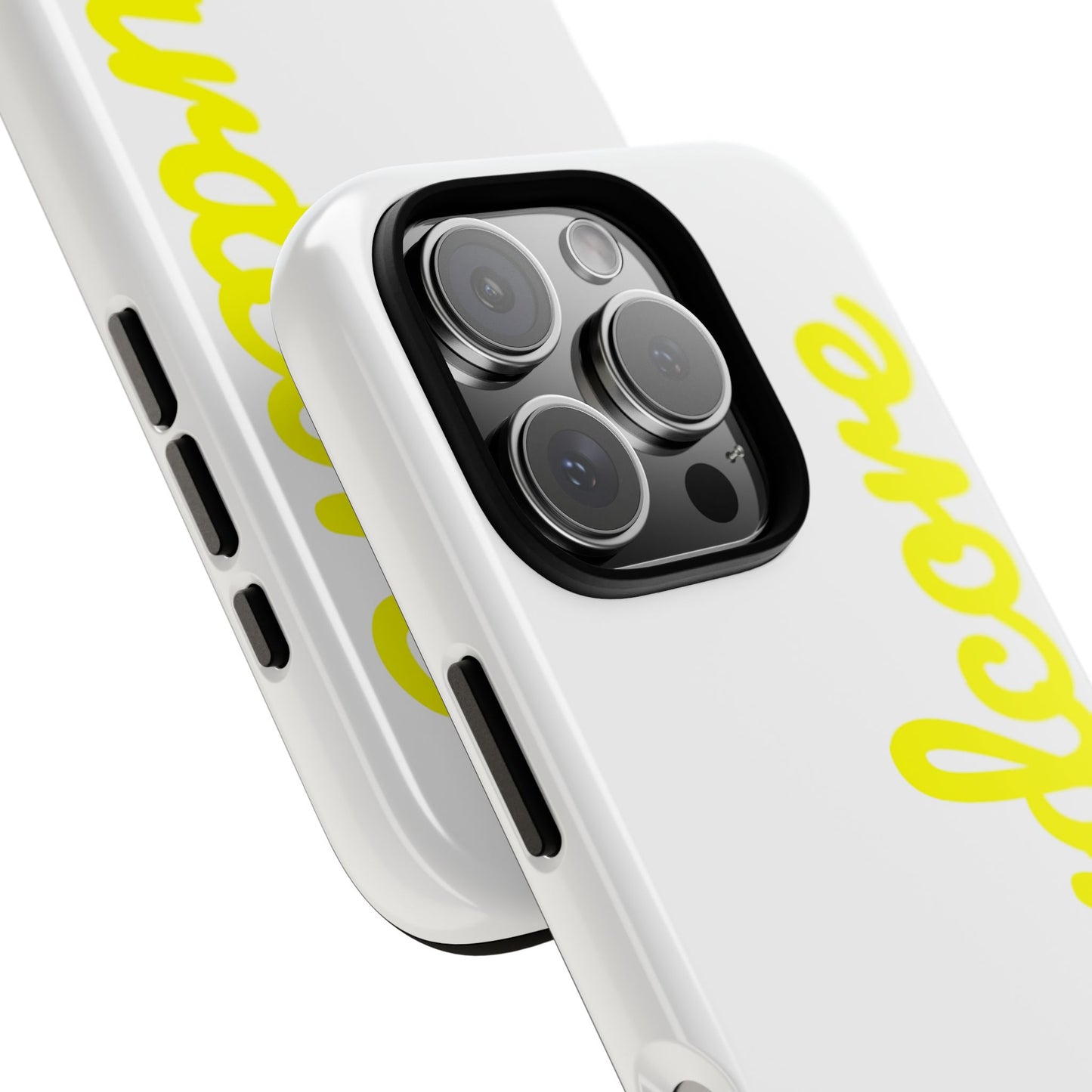 Hardcore - Yellow & White Tough Phone Cases