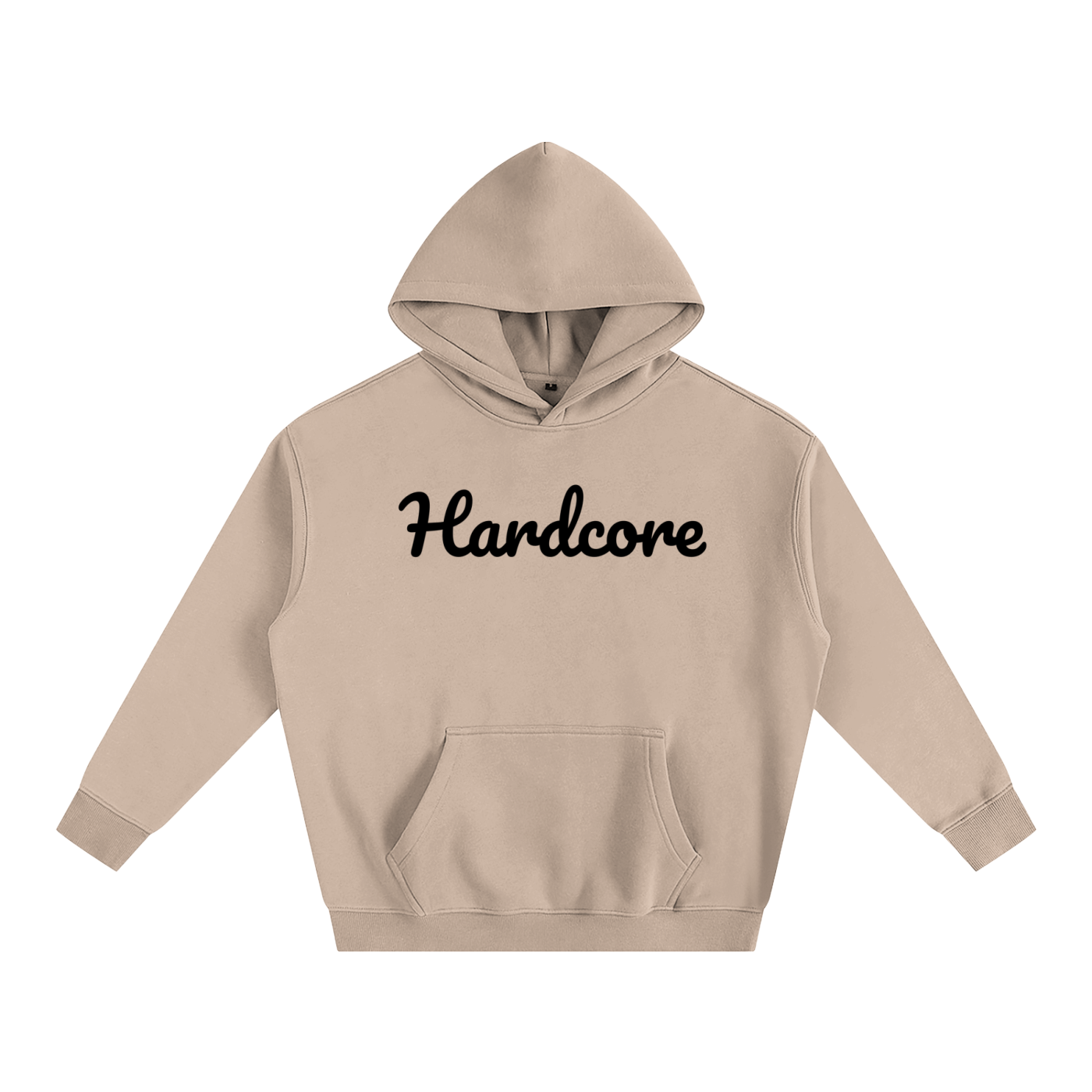 Hardcore Oversize Fleeced Hoodie black txt