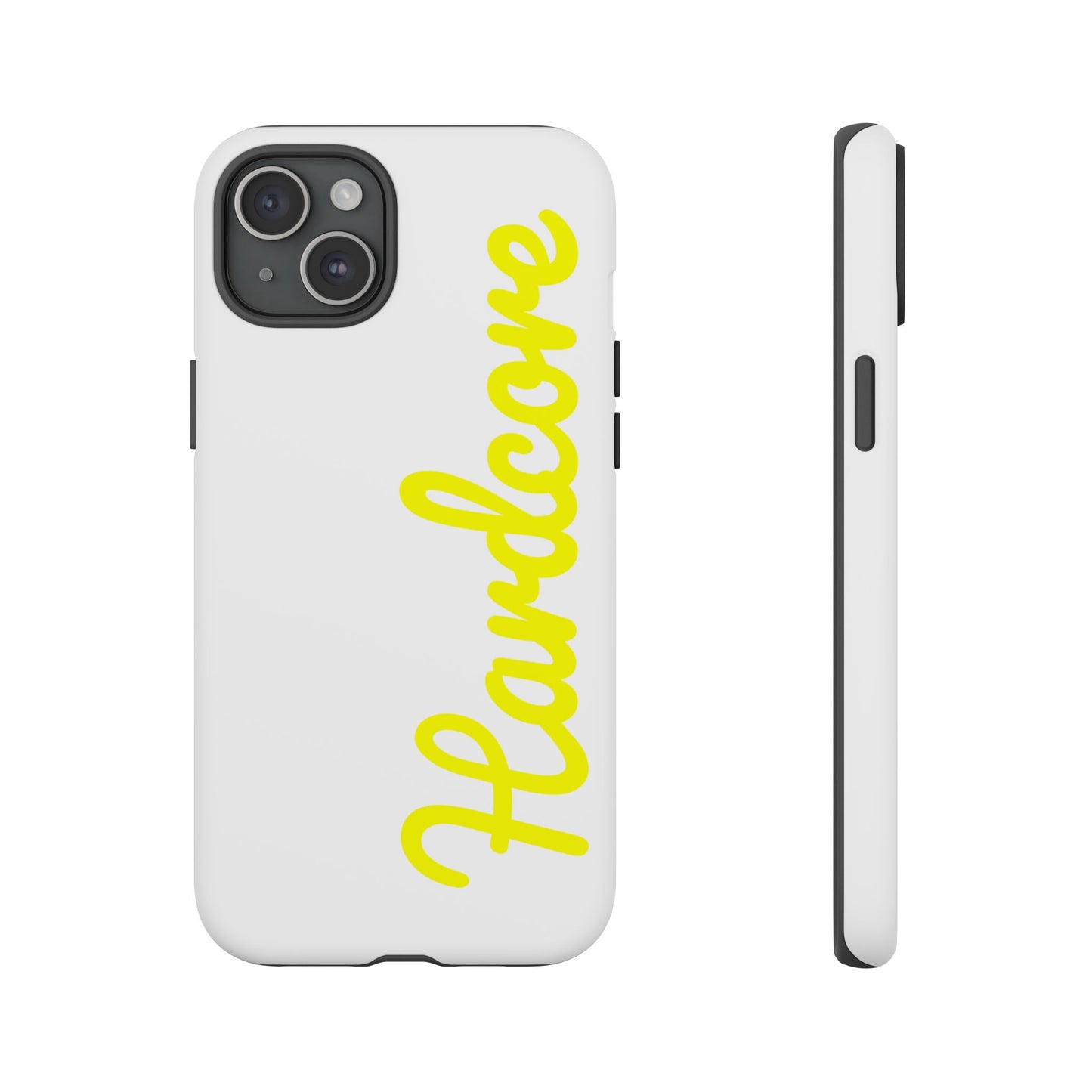 Hardcore - Yellow & White Tough Phone Cases