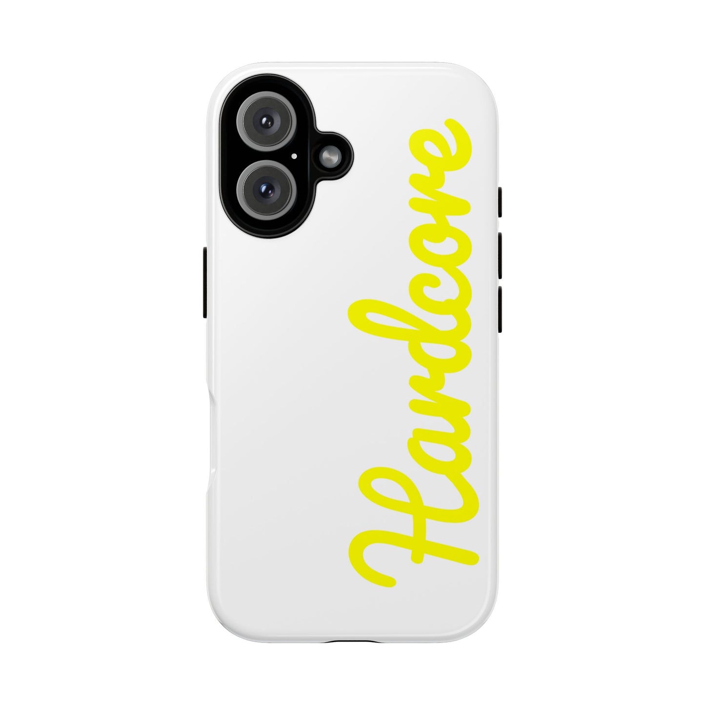 Hardcore - Yellow & White Tough Phone Cases