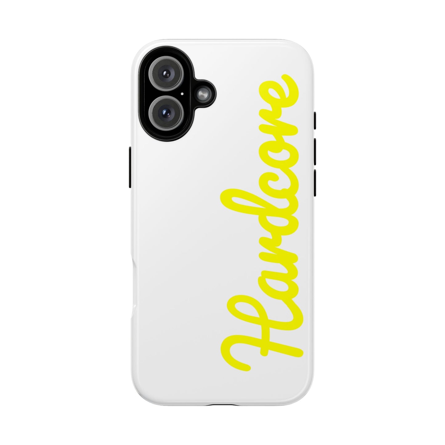 Hardcore - Yellow & White Tough Phone Cases
