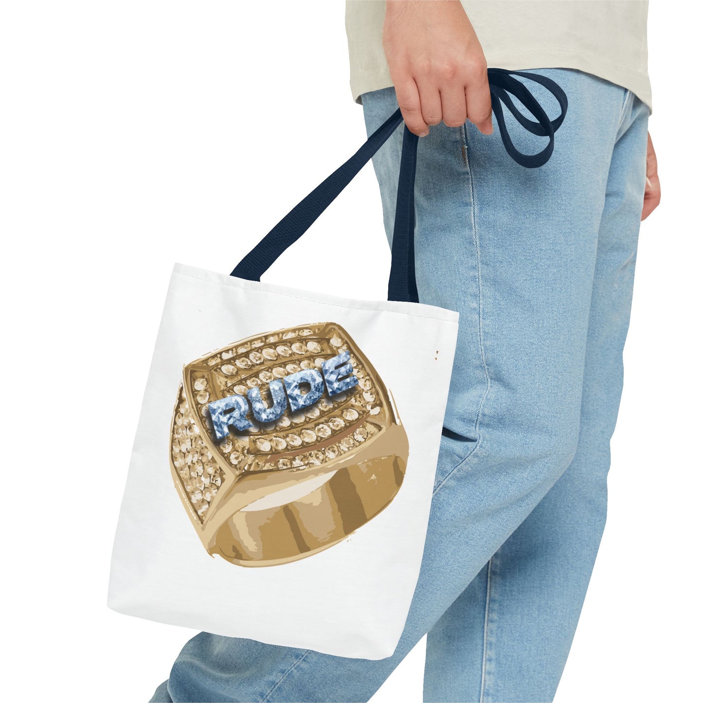RUDE Glamorous Tote Bag with Statement Ring Design