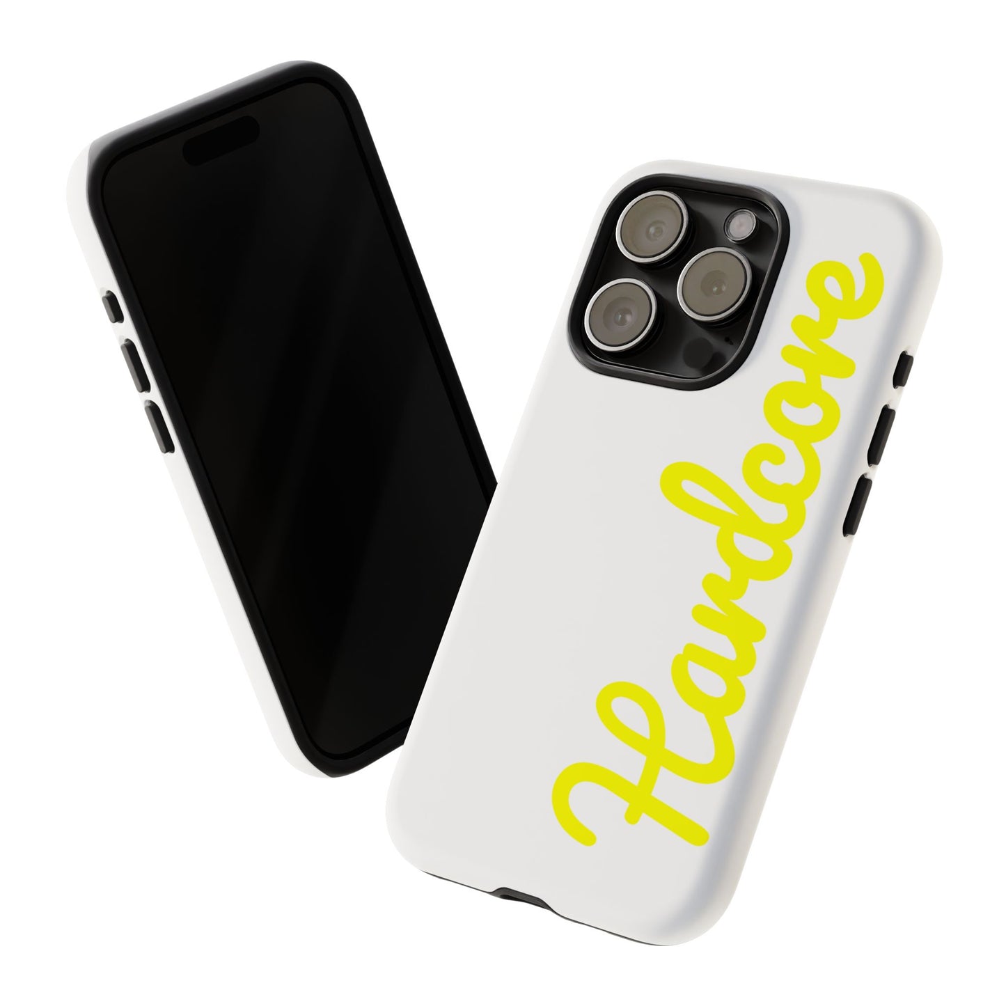 Hardcore - Yellow & White Tough Phone Cases