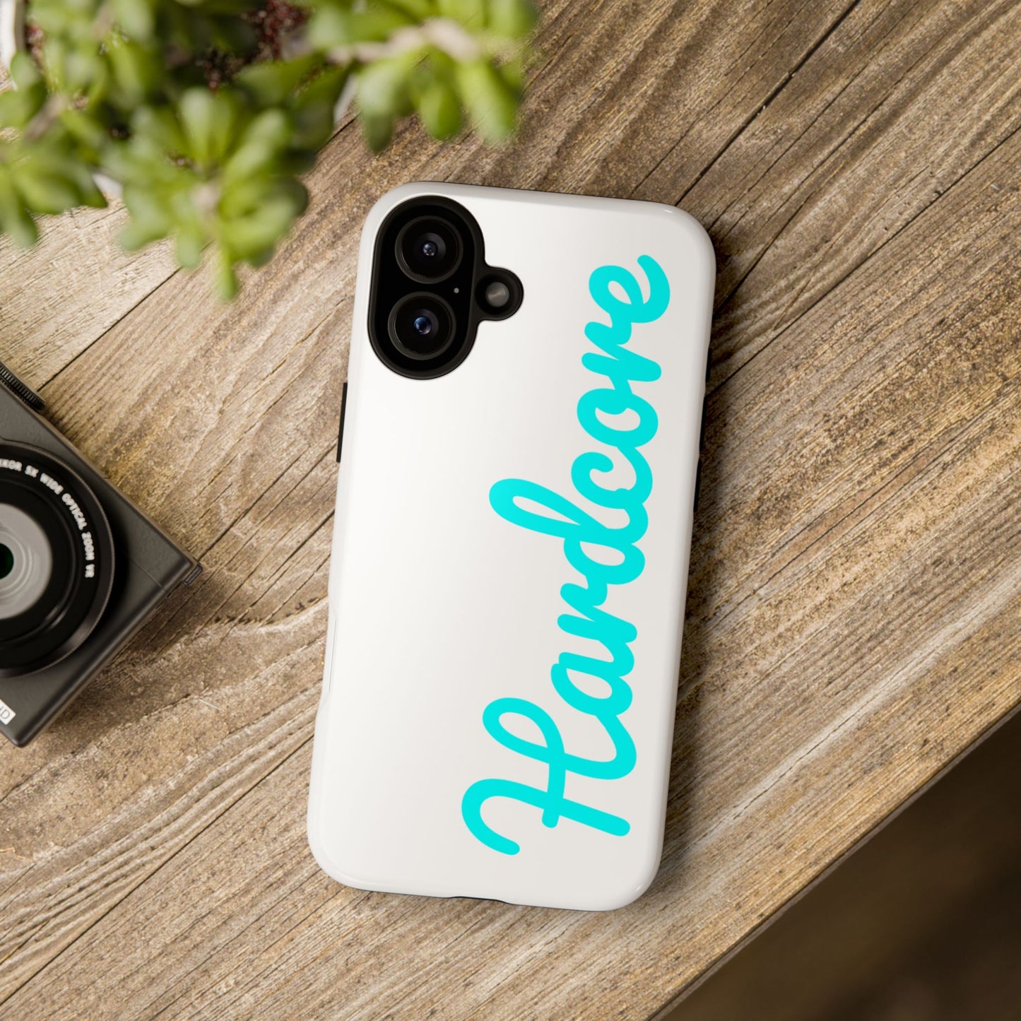 Hardcore - Cyan & White Tough Phone Case