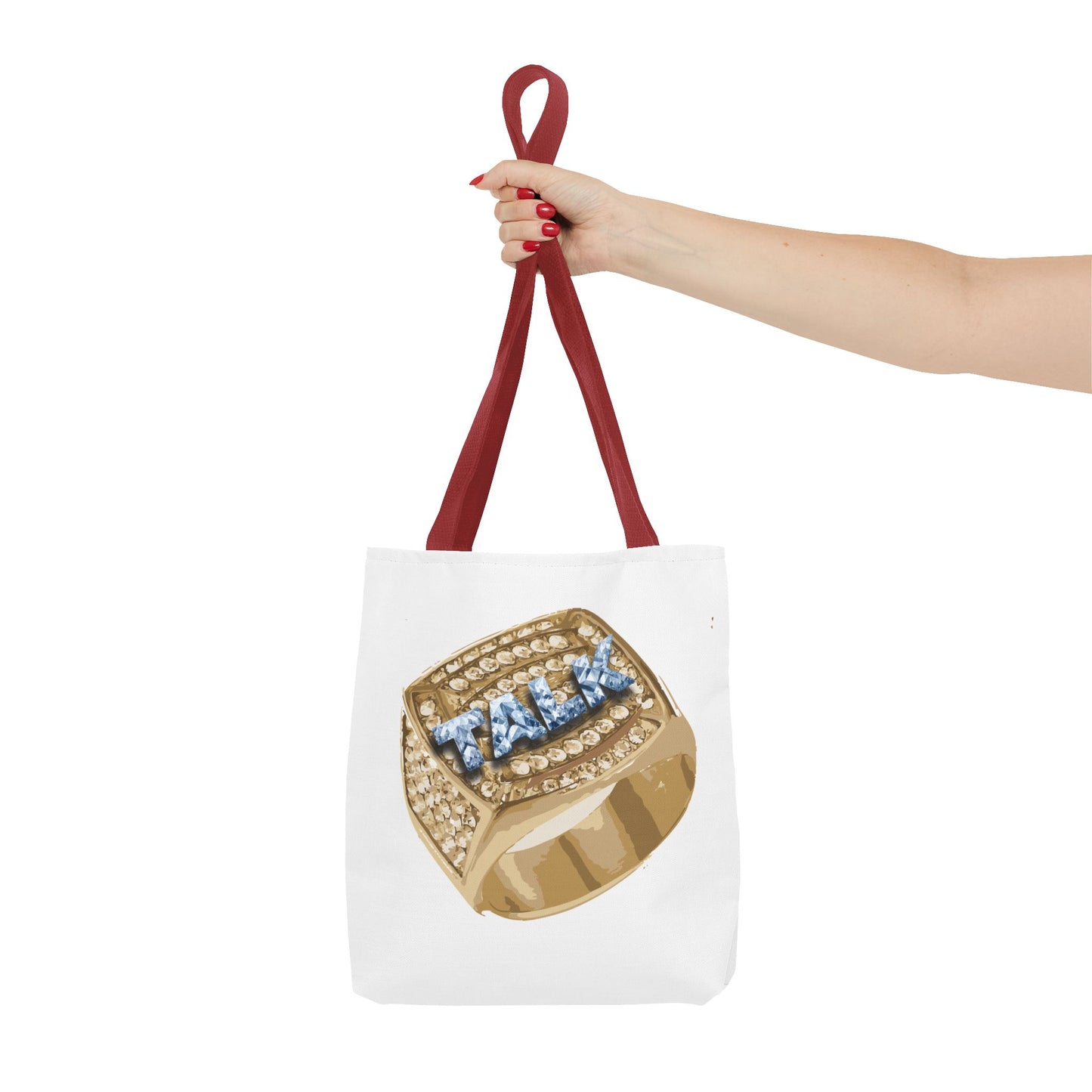 TALK Glamorous Tote Bag with Statement Ring Design