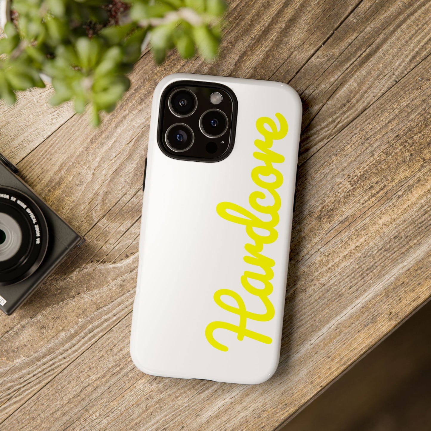 Hardcore - Yellow & White Tough Phone Cases