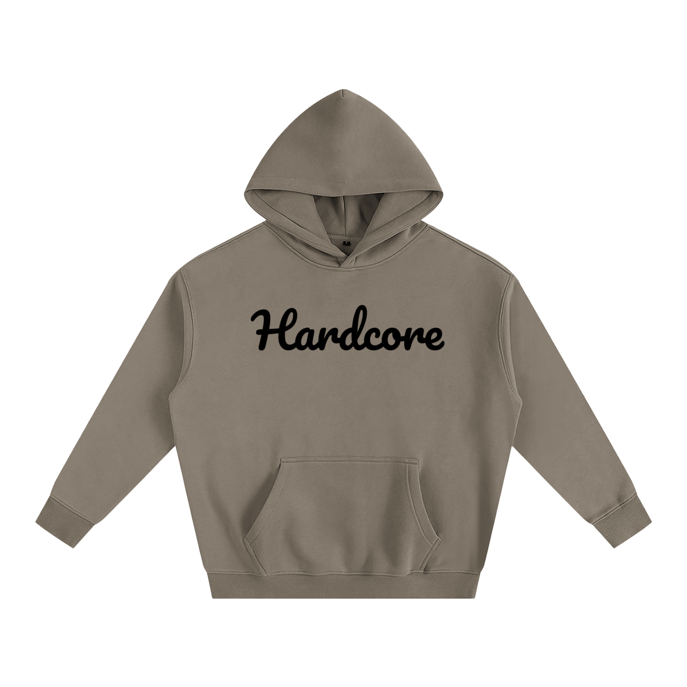 Hardcore Oversize Fleeced Hoodie black txt