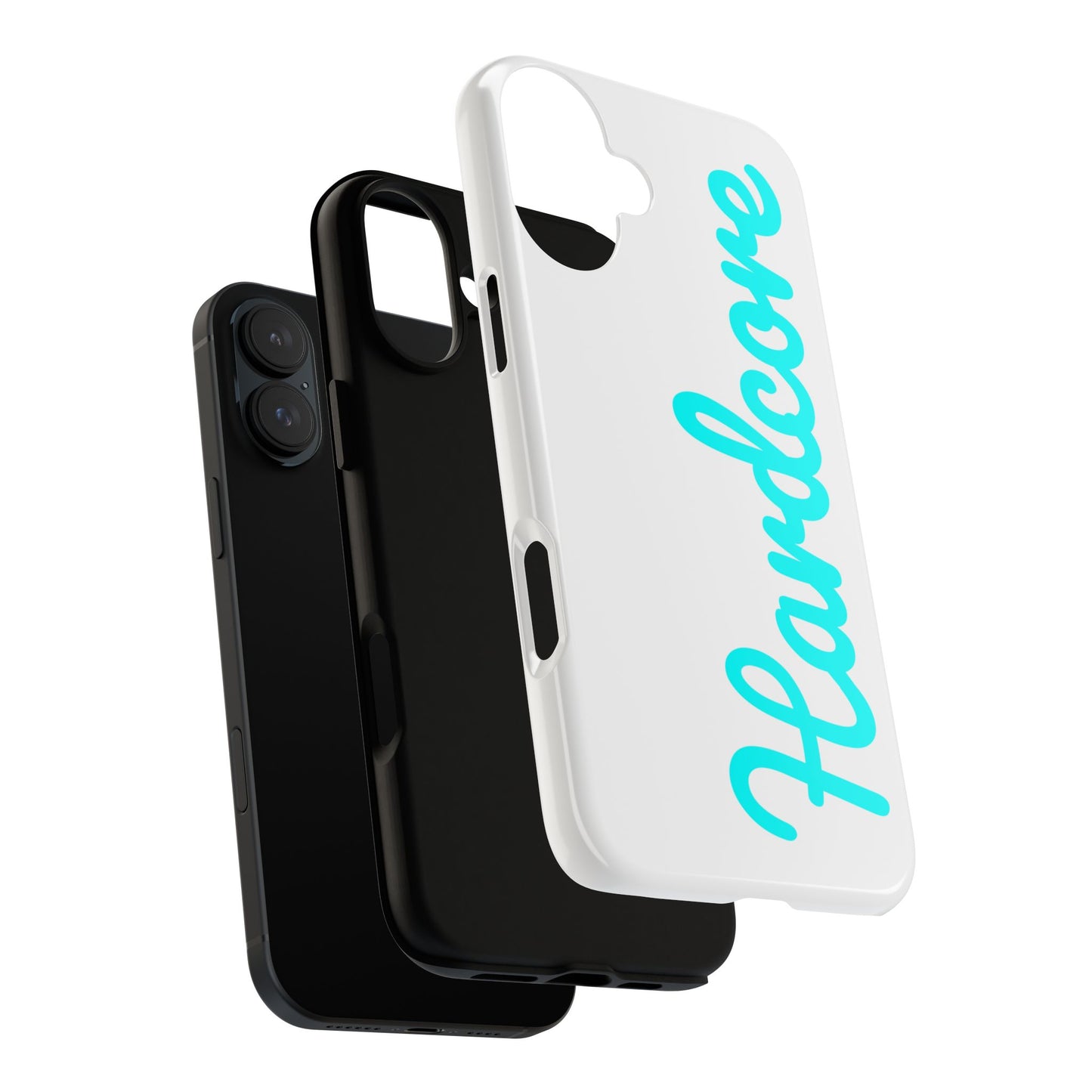 Hardcore - Cyan & White Tough Phone Case