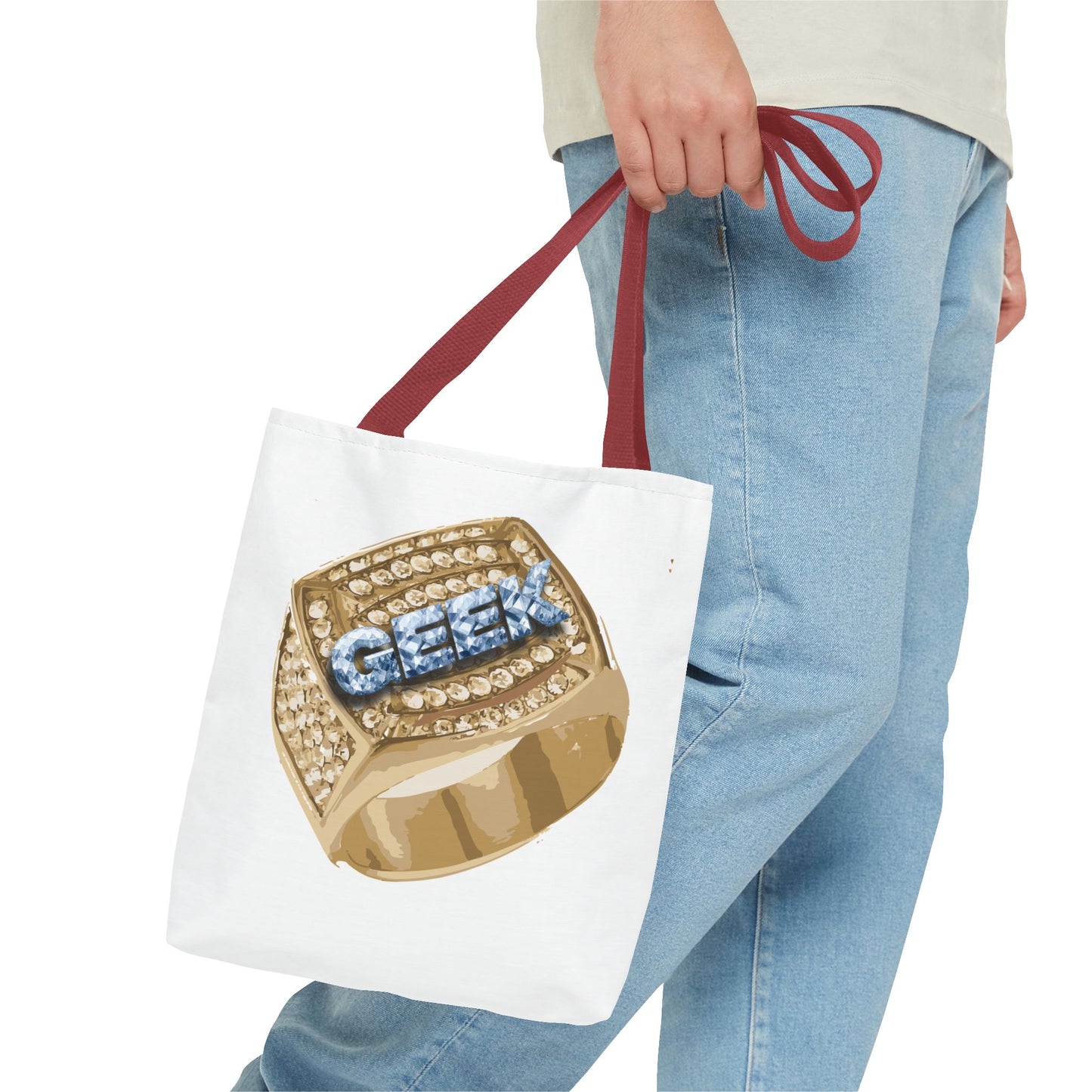 GEEK Glamorous Tote Bag with Statement Ring Design