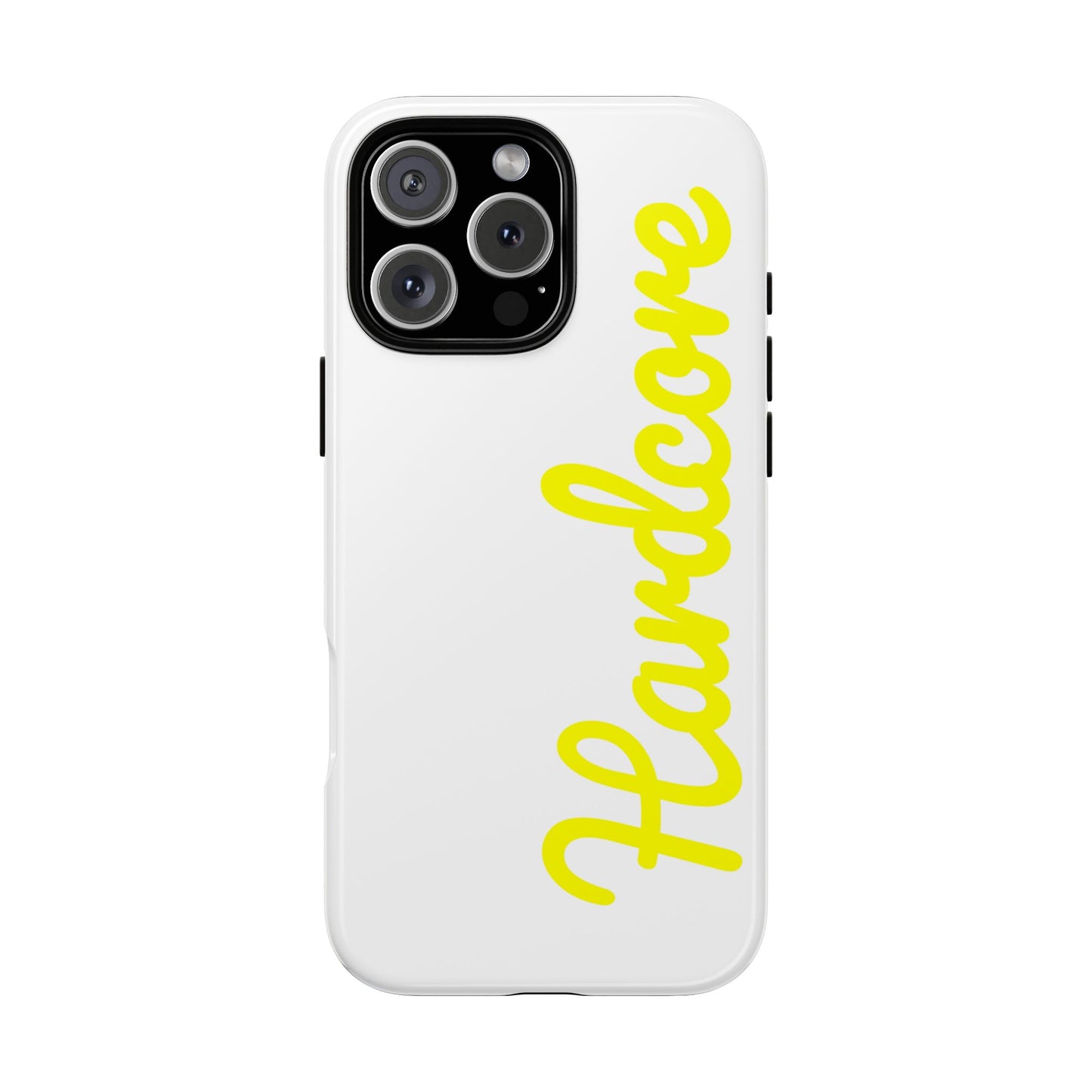 Hardcore - Yellow & White Tough Phone Cases