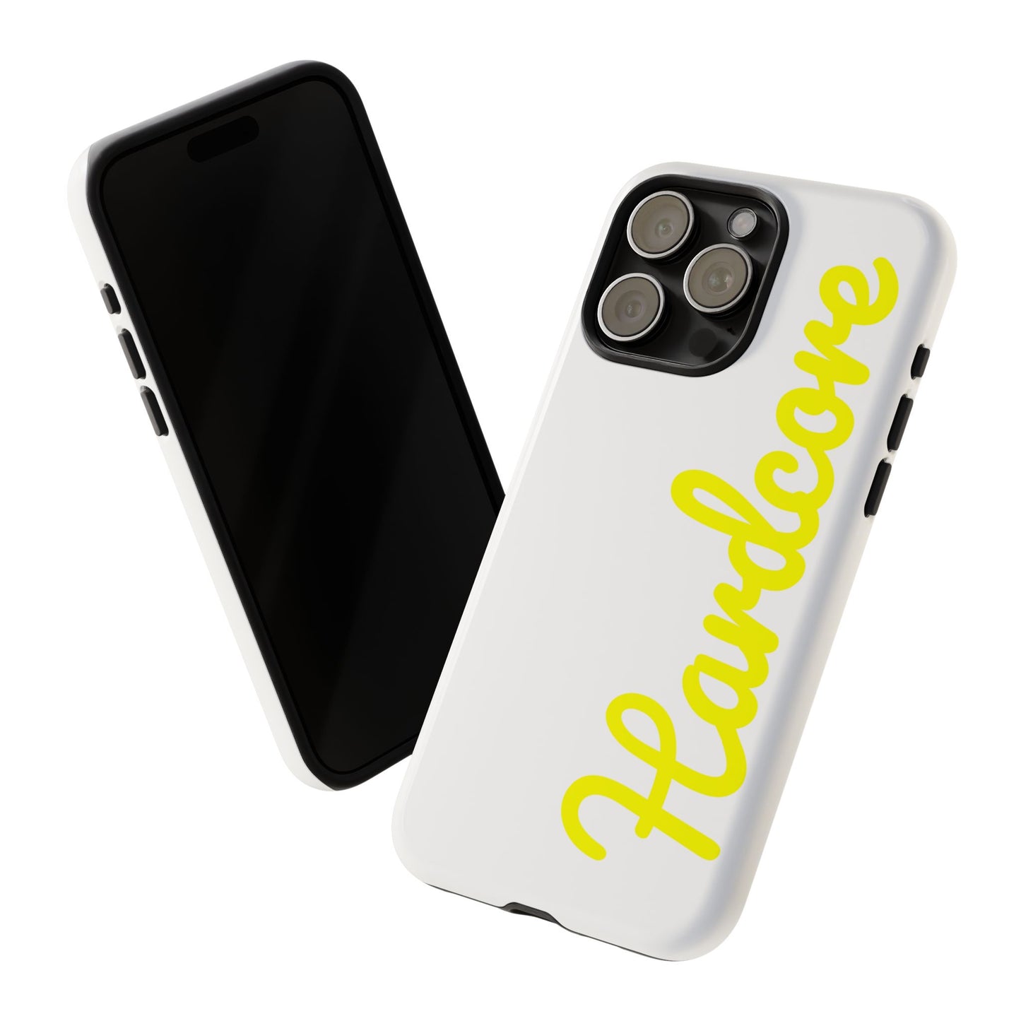 Hardcore - Yellow & White Tough Phone Cases