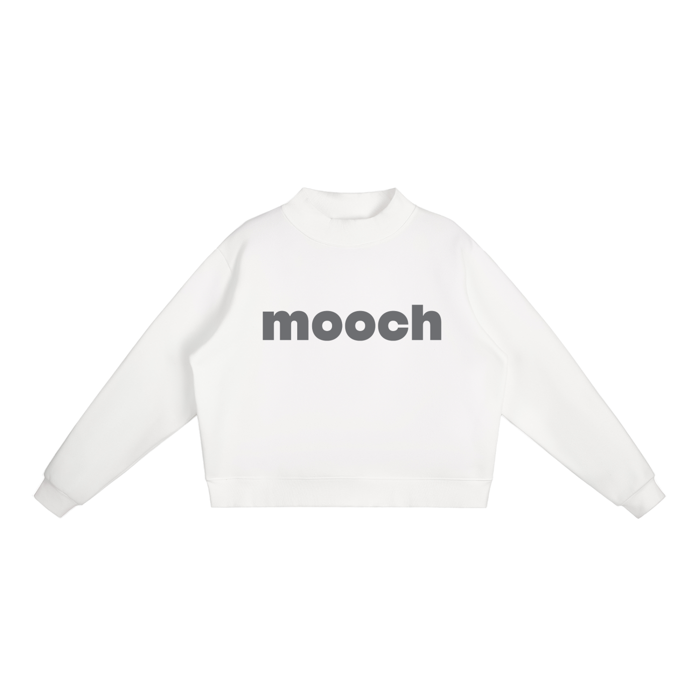 Mooch Grey  - Essential Fleece Mock-Neck Crew Sweatshirt