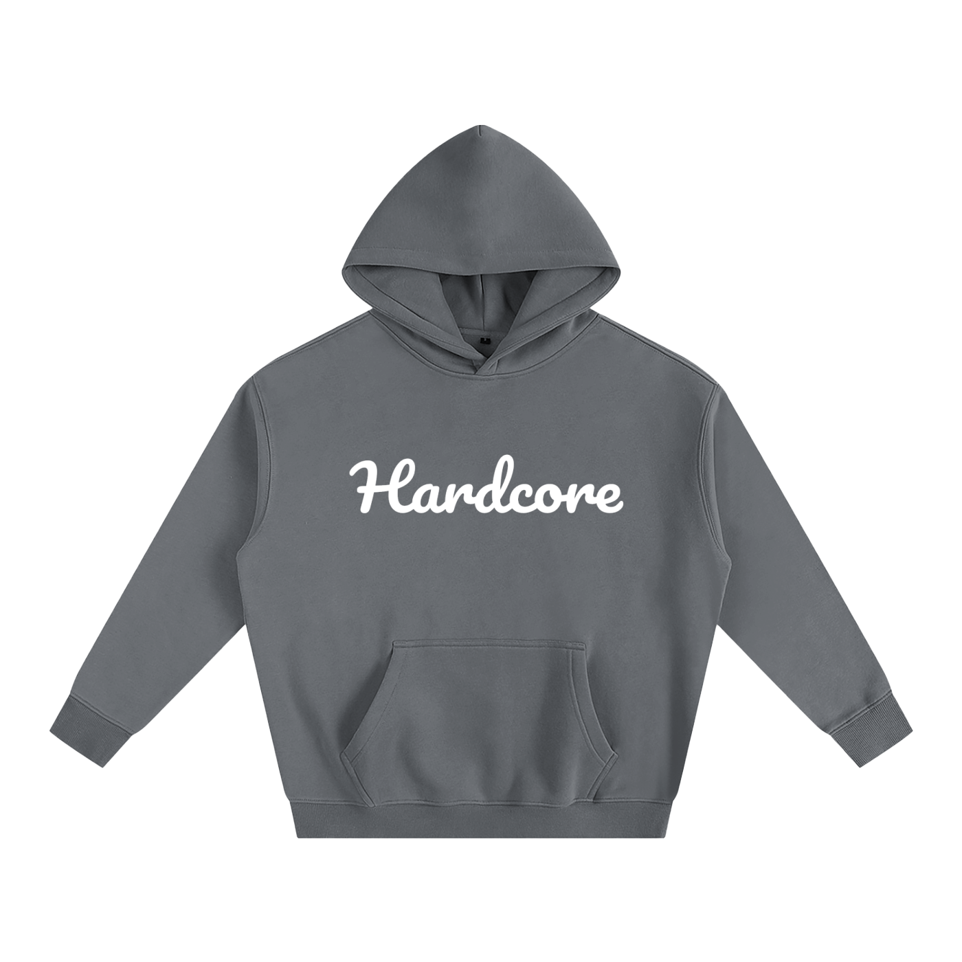 Hardcore Oversize Fleeced Hoodie white txt
