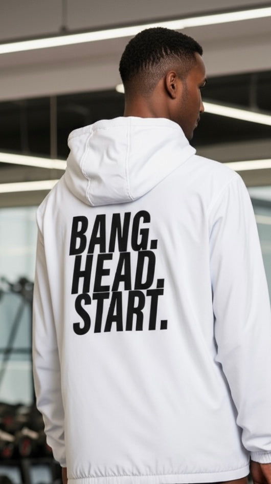 Soft Hooded Sports Jacket - Bang.Head.Start - Blk/Wht