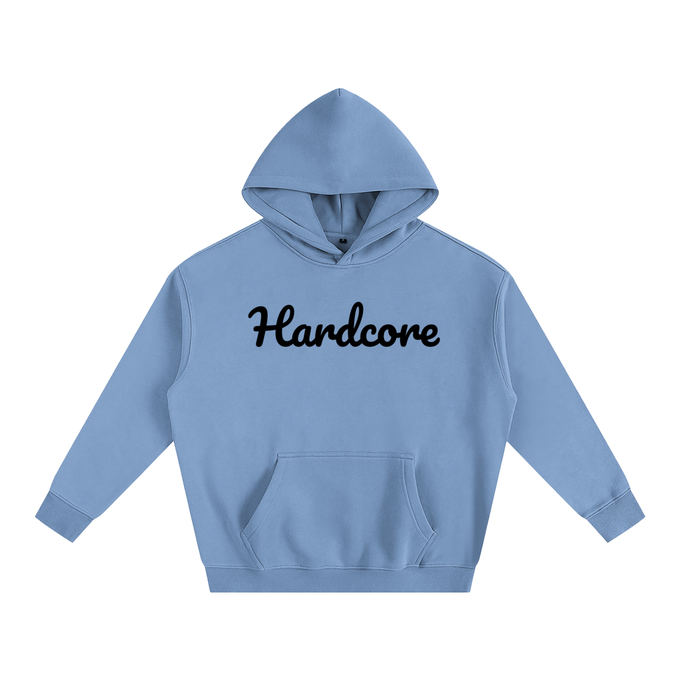 Hardcore Oversize Fleeced Hoodie black txt