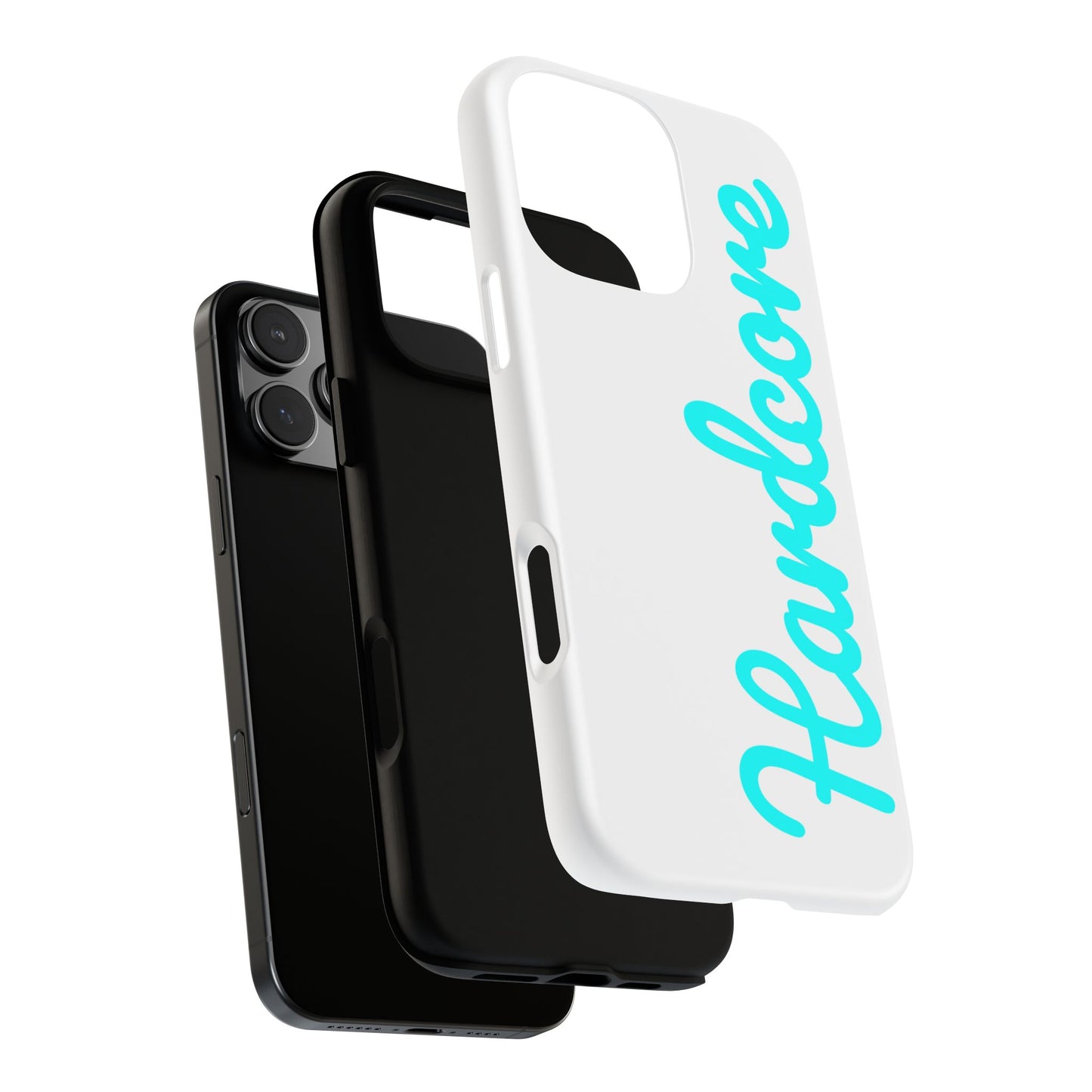 Hardcore - Cyan & White Tough Phone Case
