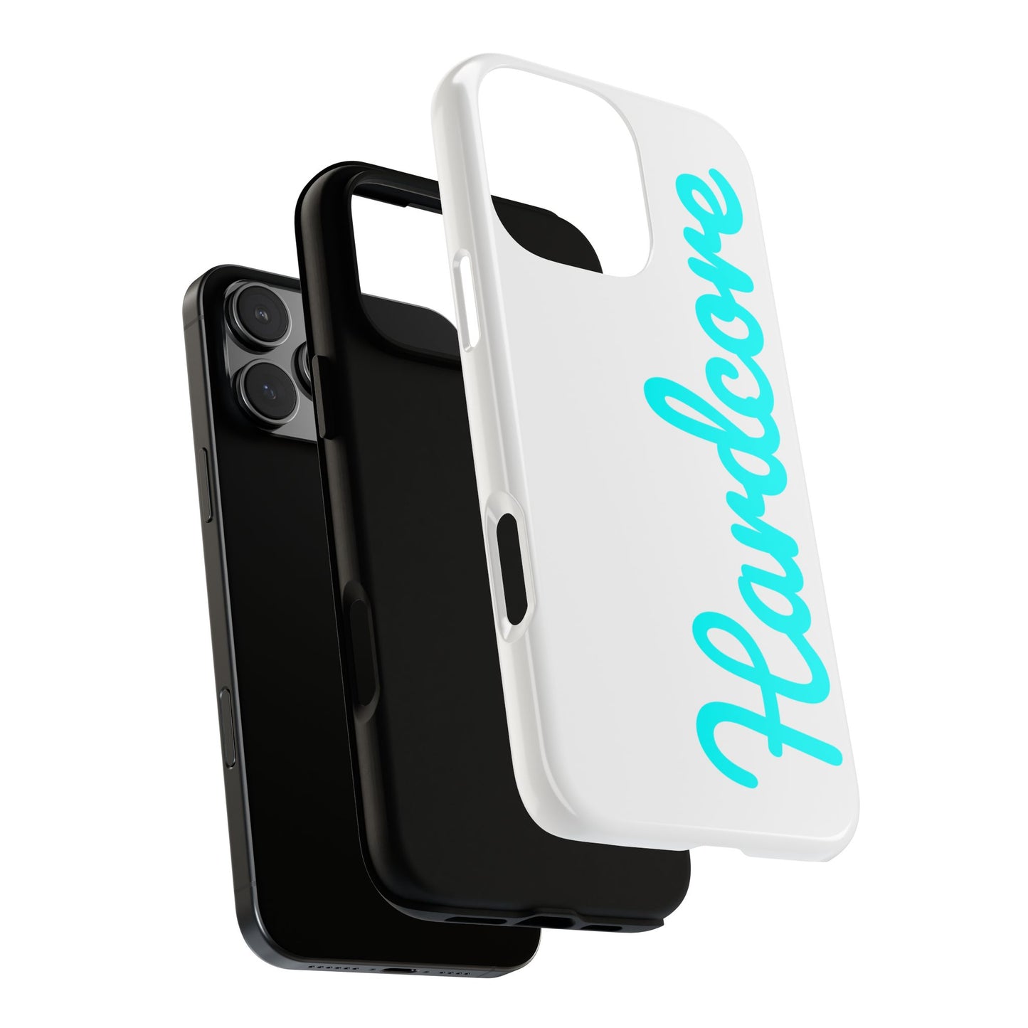Hardcore - Cyan & White Tough Phone Case