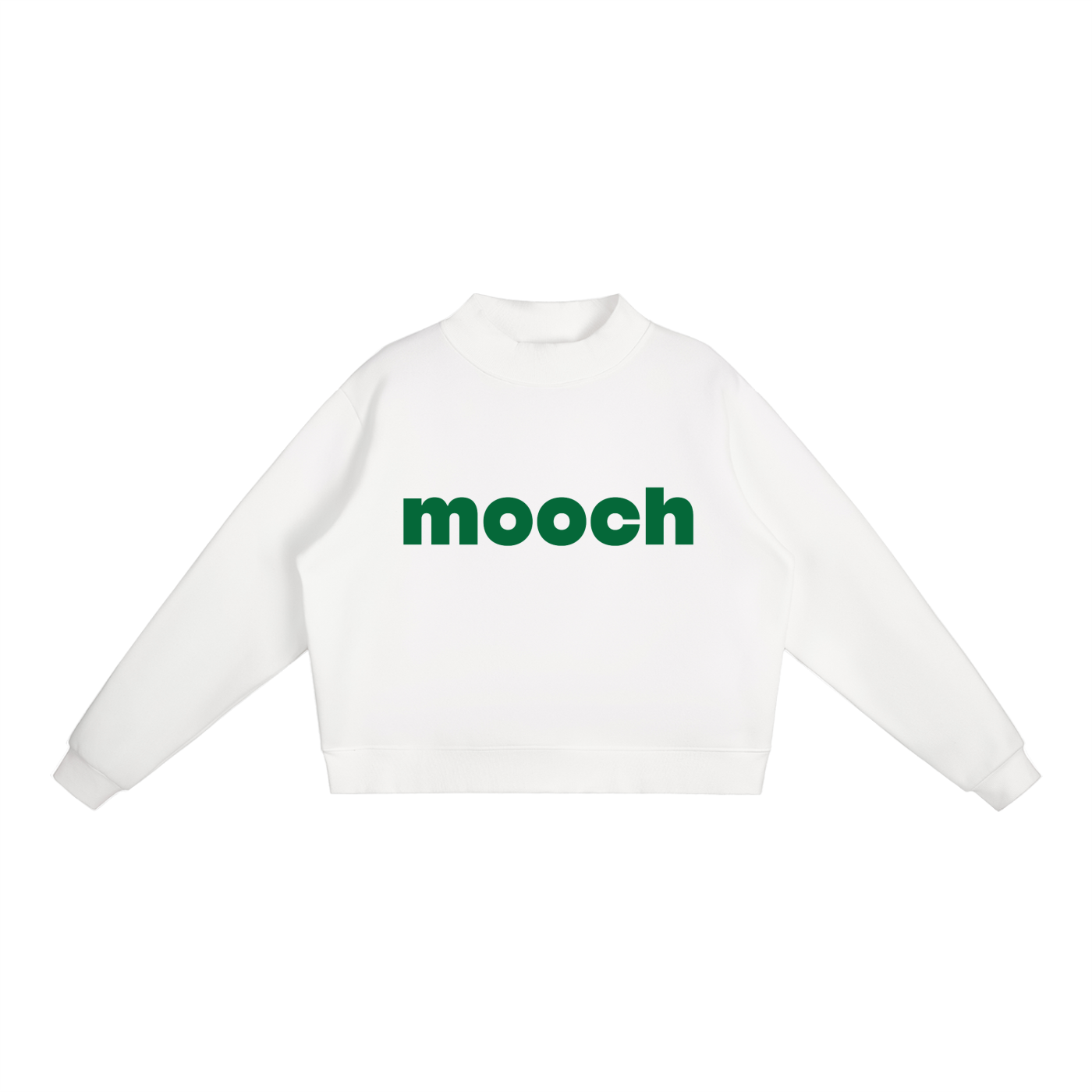 Mooch Green Essential Fleece Mock-Neck Crew Sweatshirt