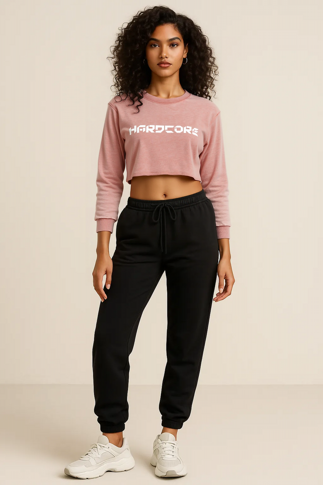 Snow Washed Raw Edge Cropped Sweatshirt