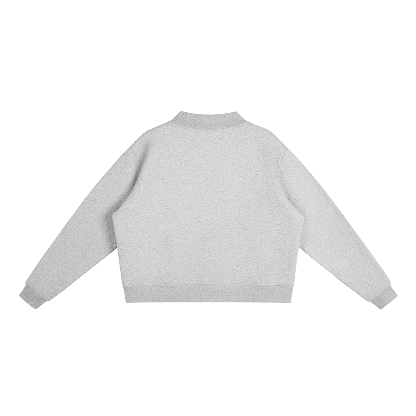 Mooch Grey  - Essential Fleece Mock-Neck Crew Sweatshirt