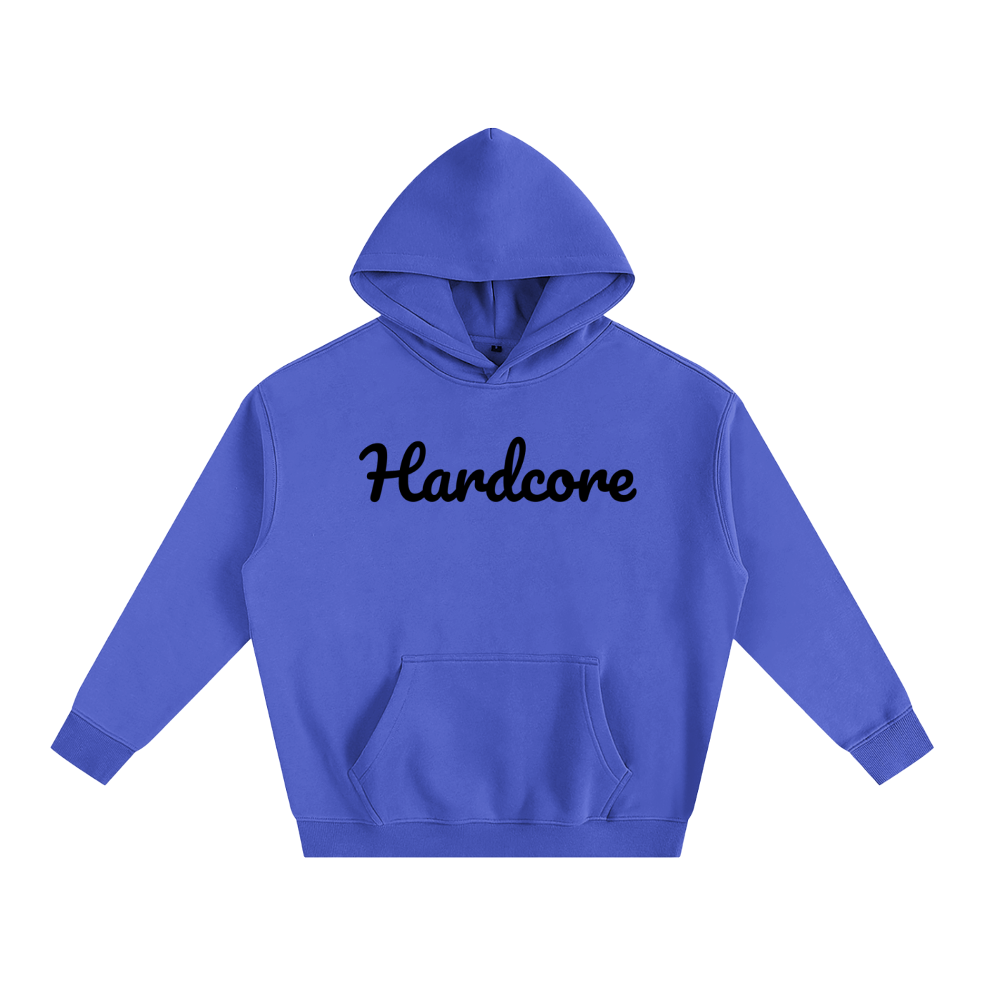 Hardcore Oversize Fleeced Hoodie black txt