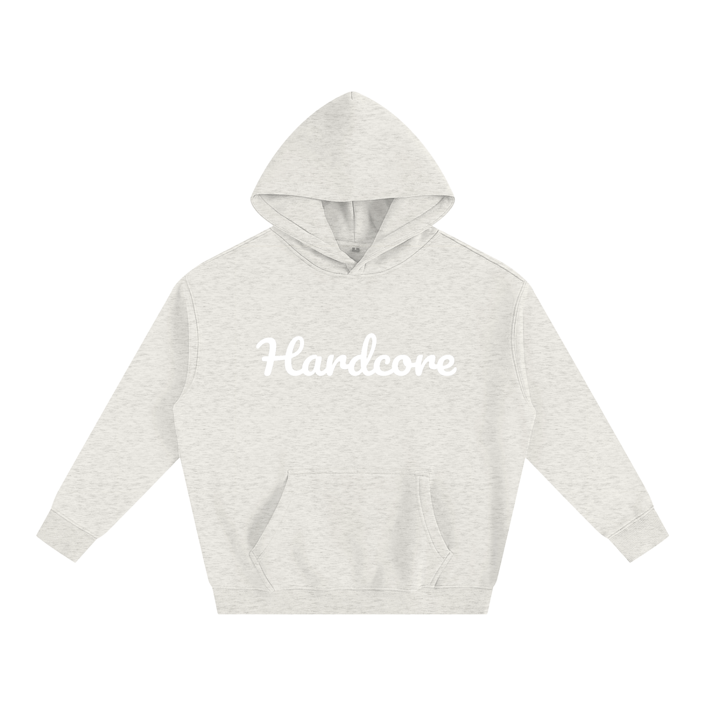 Hardcore Oversize Fleeced Hoodie white txt