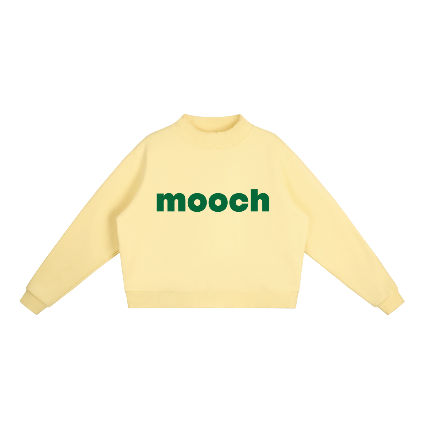 Mooch Green Essential Fleece Mock-Neck Crew Sweatshirt