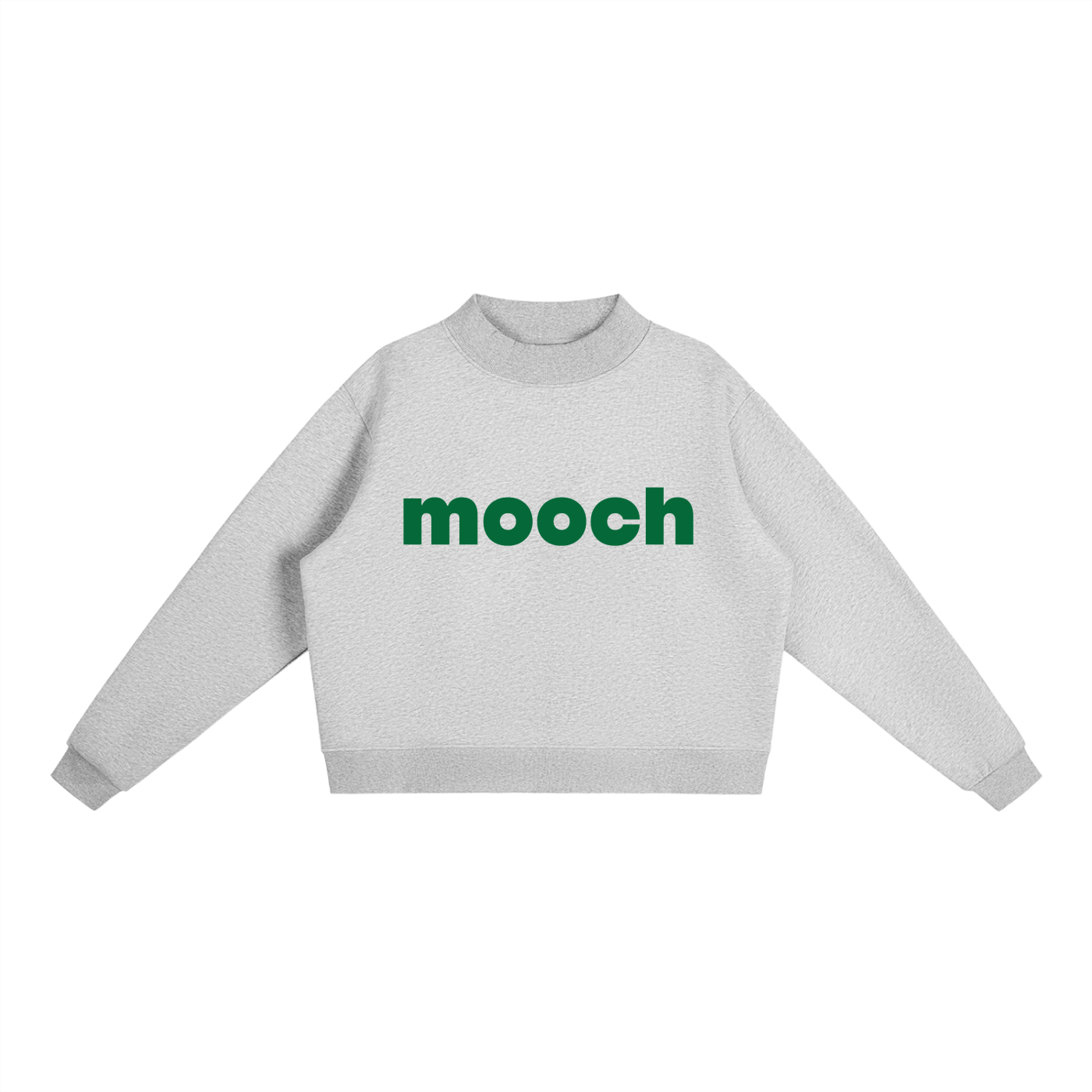 Mooch Green Essential Fleece Mock-Neck Crew Sweatshirt