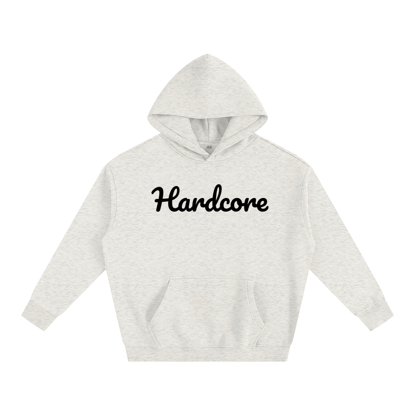 Hardcore Oversize Fleeced Hoodie black txt