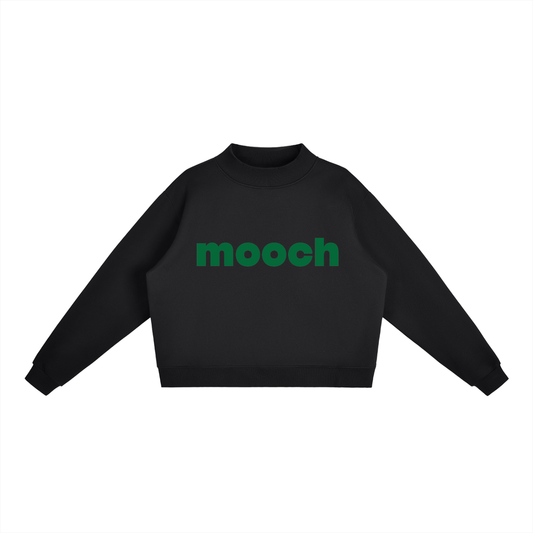 Mooch Green Essential Fleece Mock-Neck Crew Sweatshirt