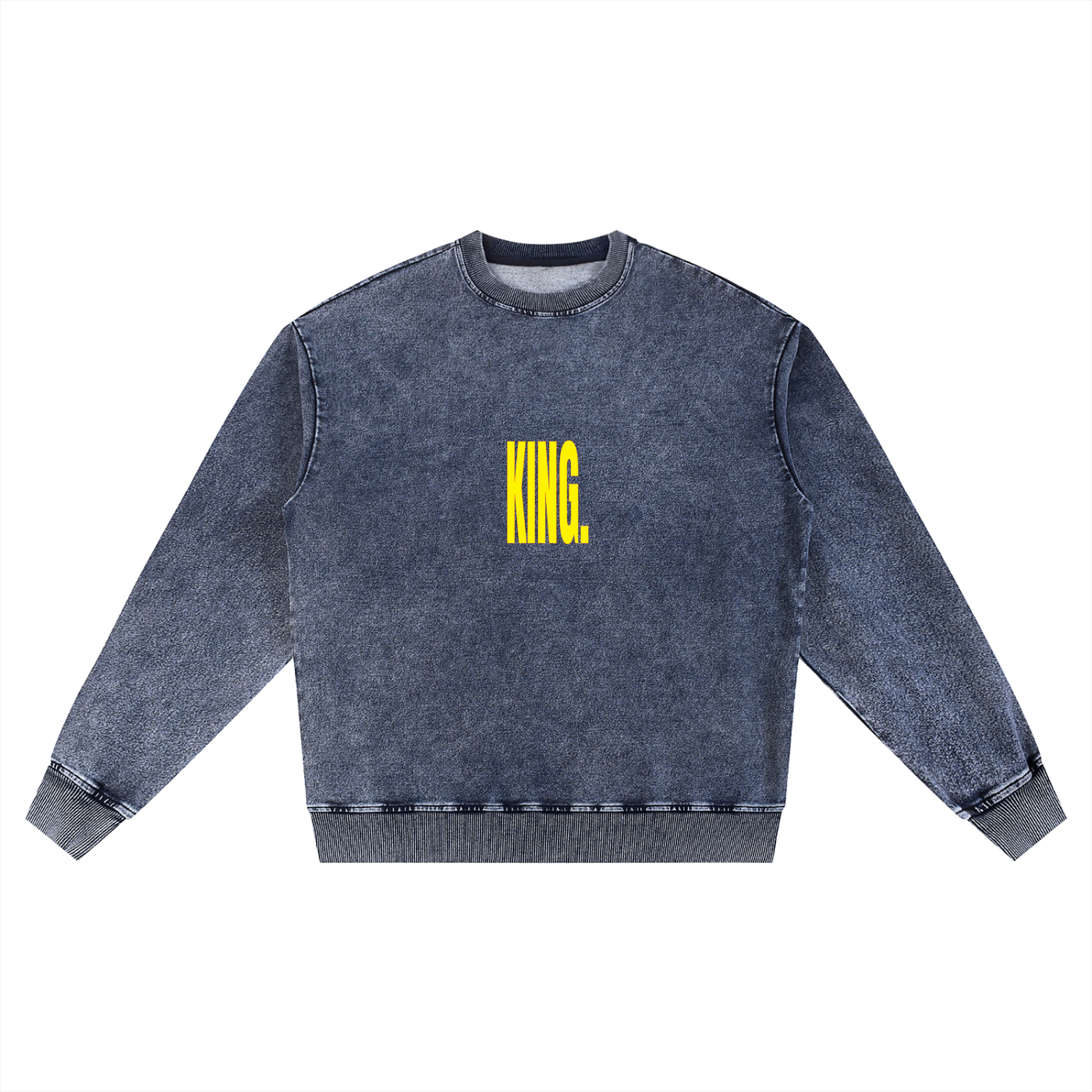 KING - Snow Wash Oversized Crewneck Sweatshirt