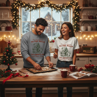 "From The Windows to the Walls.."  Vintage Christmas design Sweatshirt (Cats!)