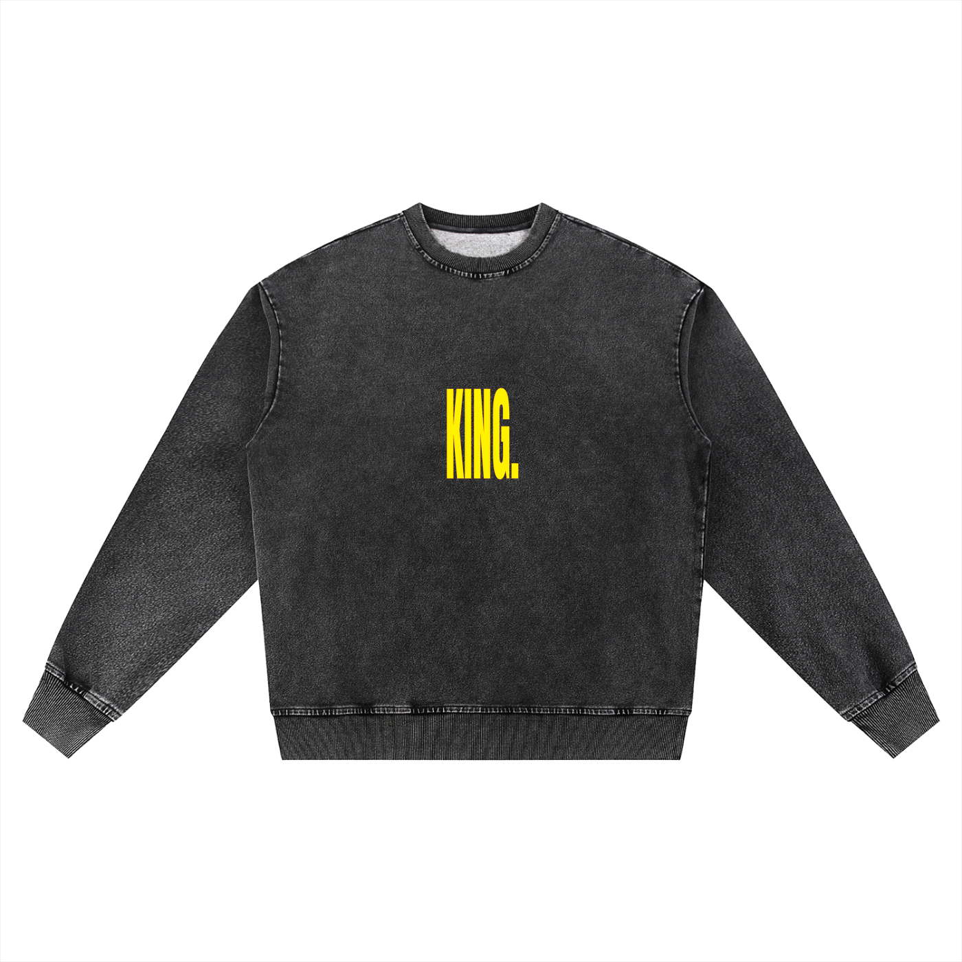 KING - Snow Wash Oversized Crewneck Sweatshirt