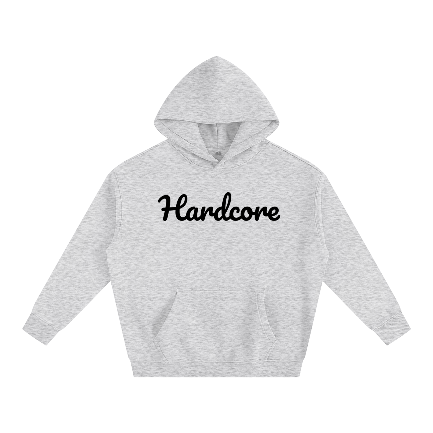 Hardcore Oversize Fleeced Hoodie black txt