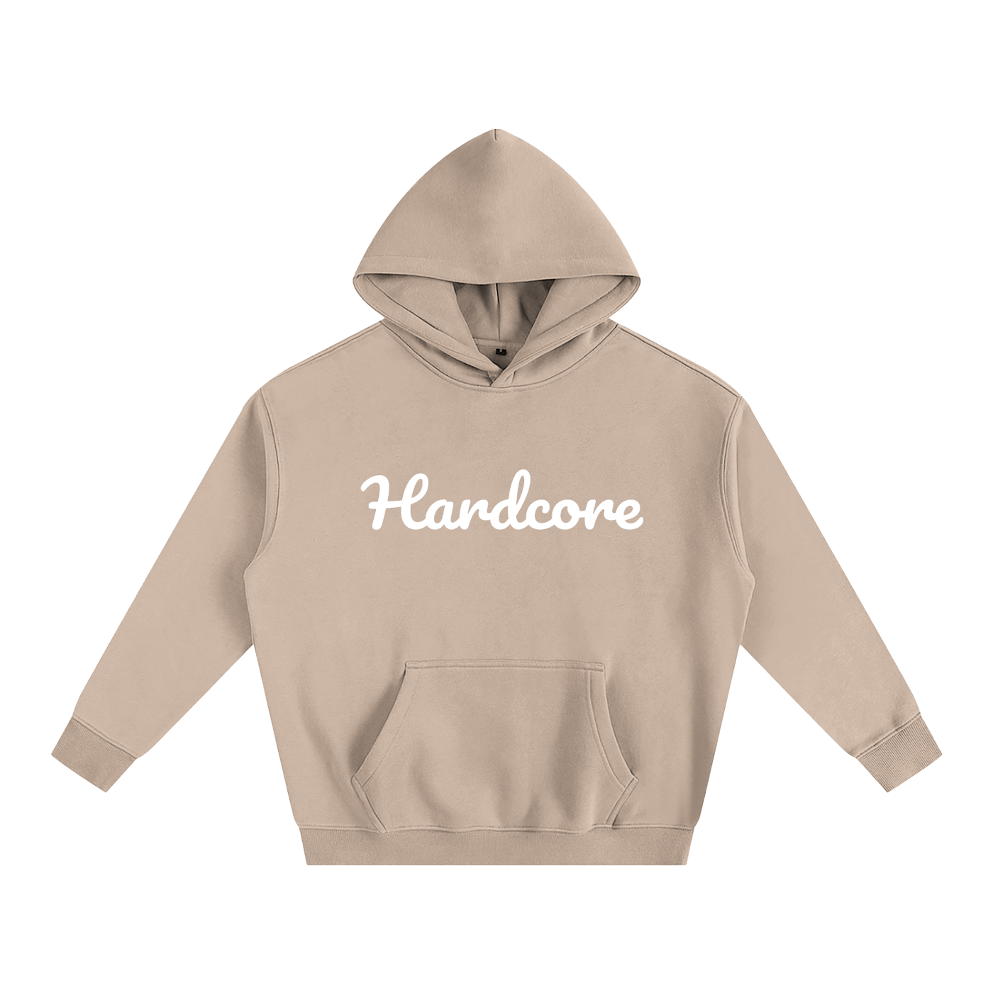 Hardcore Oversize Fleeced Hoodie white txt