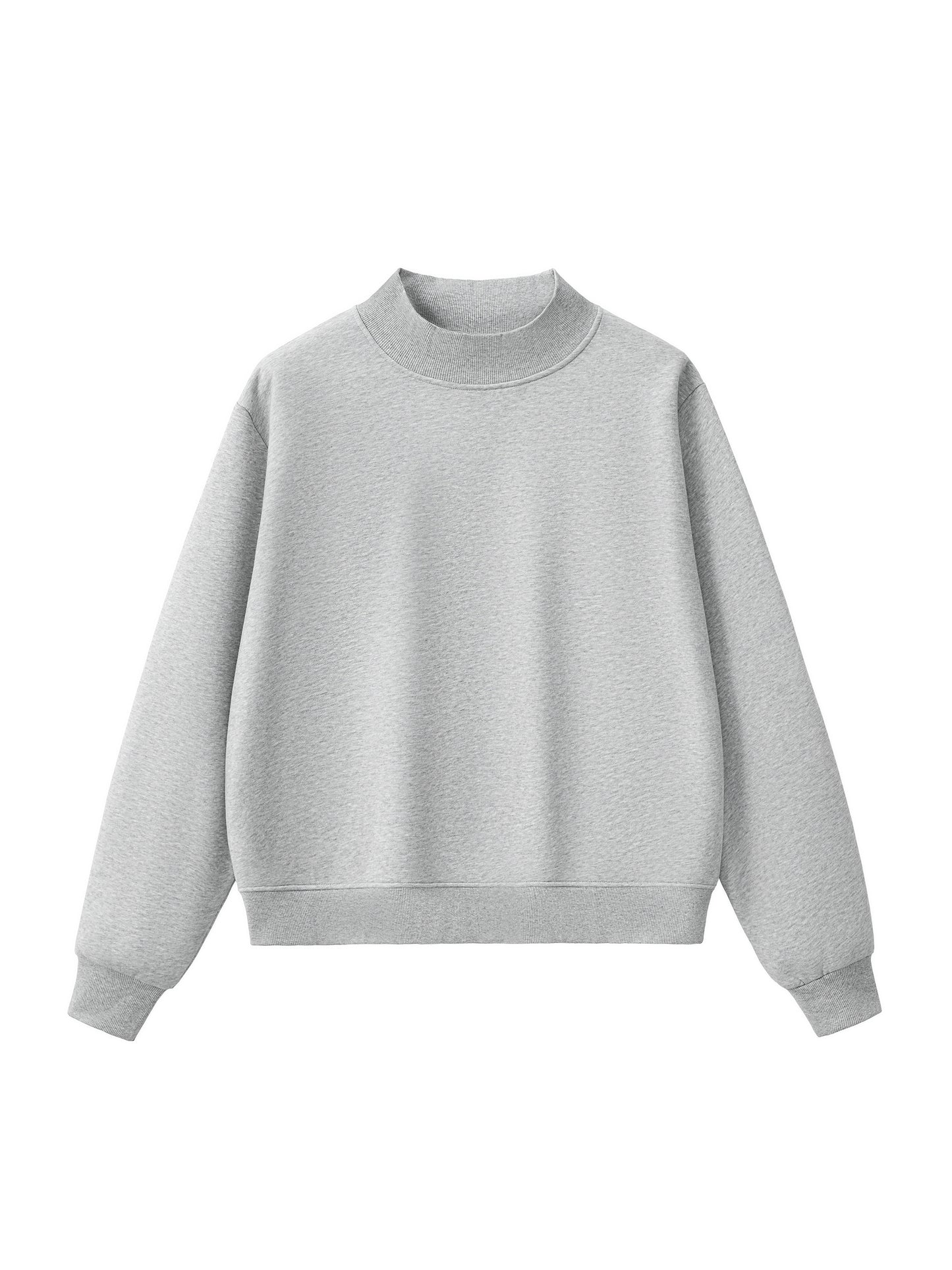 Mooch Green Essential Fleece Mock-Neck Crew Sweatshirt