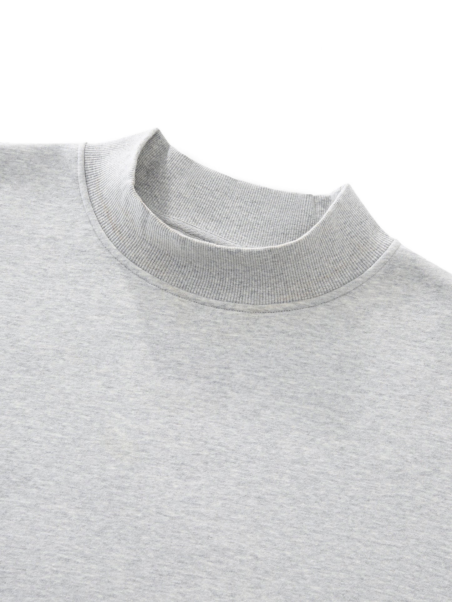 Ps&Qs Grey - Essential Fleece Mock-Neck Crew Sweatshirt