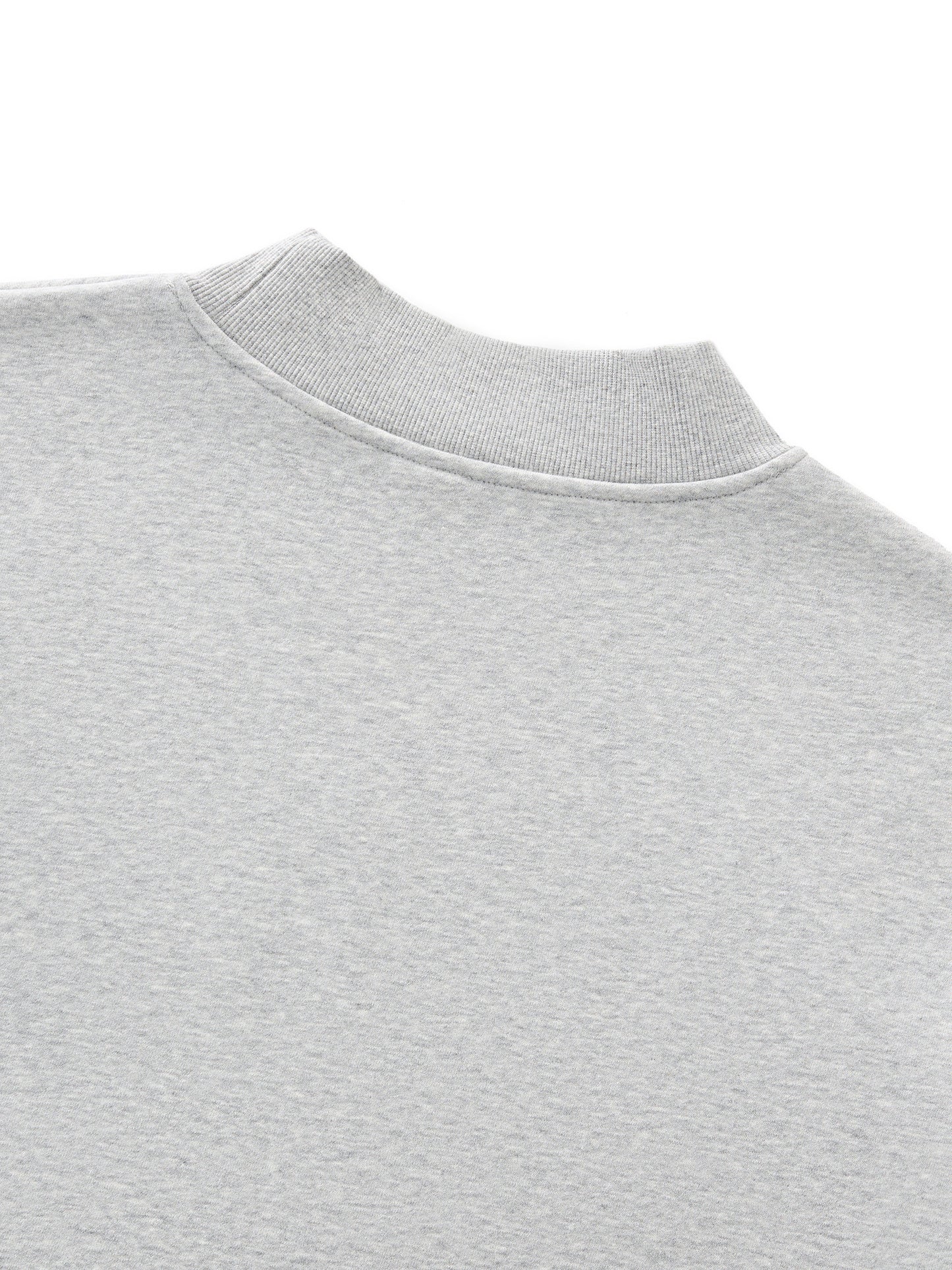 Mooch Grey  - Essential Fleece Mock-Neck Crew Sweatshirt