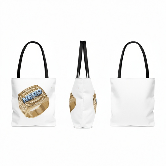 NERD Glamorous Tote Bag with Statement Ring Design